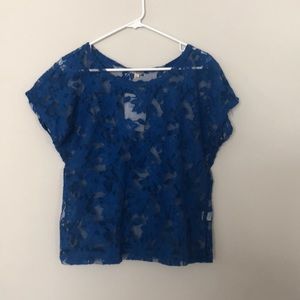 Sheer blue top